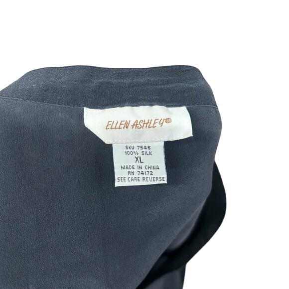 Quiet‎ Luxury Black Silk Tank Top Ellen Ashley Minimalist XL - Picture 4 of 5